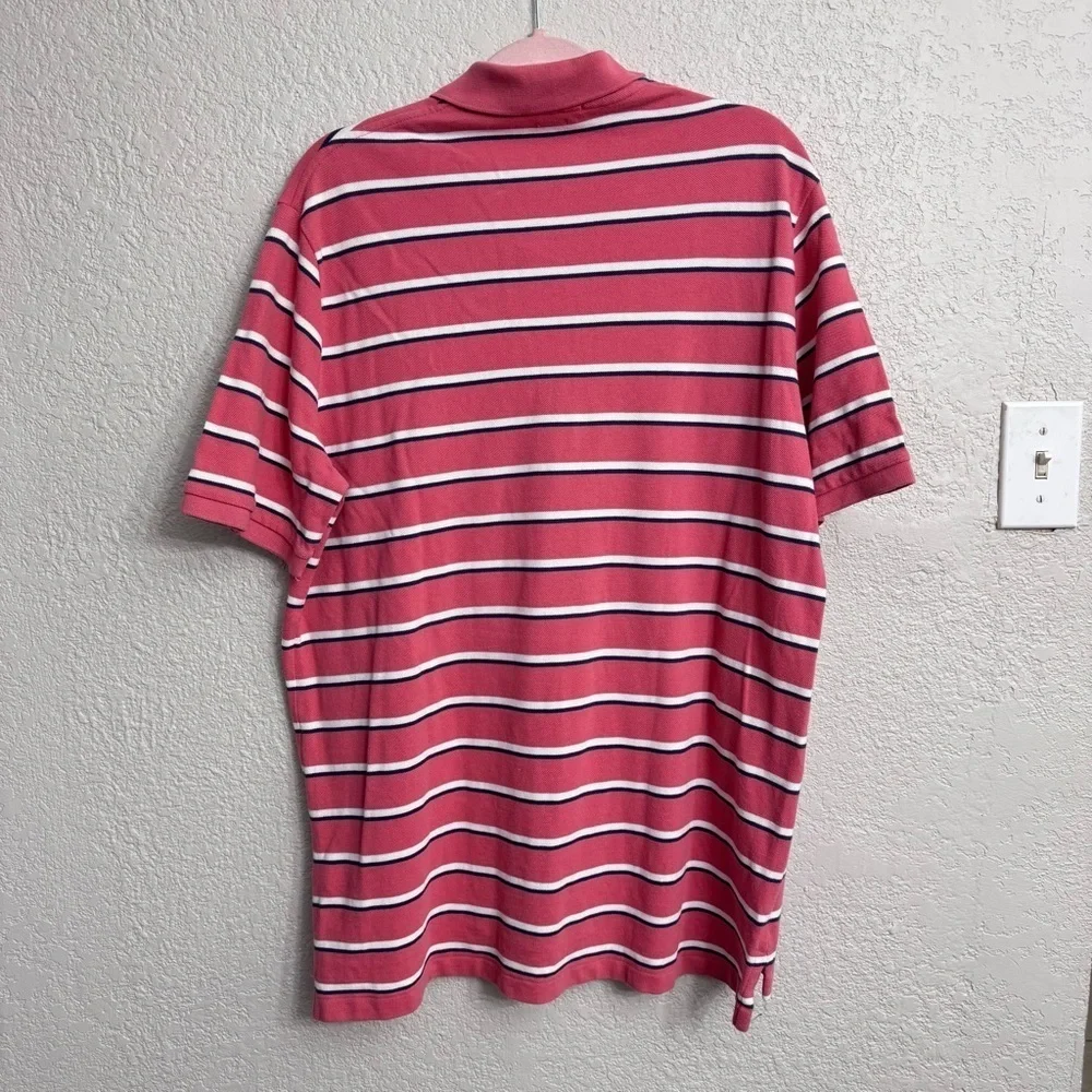 Polo Ralph Lauren Striped Shirt Men’s Large L Salmon Navy White